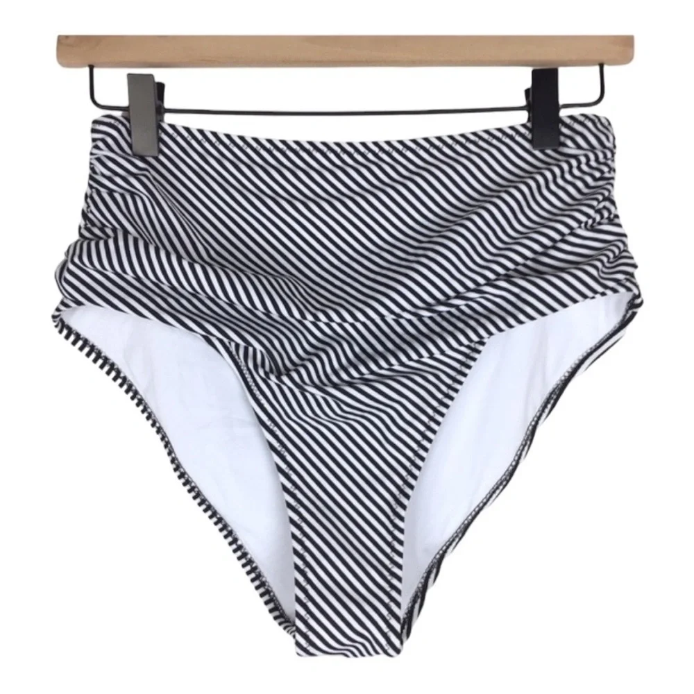 CUPSHE highrise stripped swim‎ bottom womens XL NWT